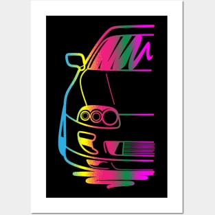 Neon Toyota Supra Posters and Art